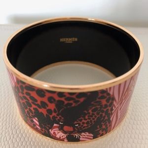 Hèrmes Extra Wide Enamel Bangle Bracelet